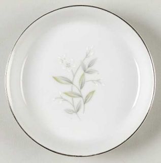 St Regis 101 Coaster, Fine China Dinnerware   White Flowers,Green Leaves,Platinu