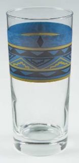 Arcoroc Yucatan 12 Oz Glassware Tumbler, Fine China Dinnerware   Black&Tan Aztec