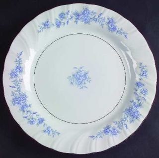 Lynns China Blue Rose Dinner Plate, Fine China Dinnerware   Noble, Blue/White/G