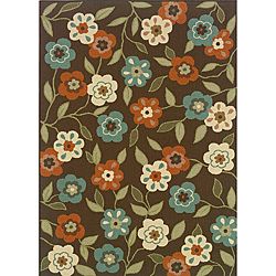 Brown/ivory Outdoor Area Rug (37 X 56)