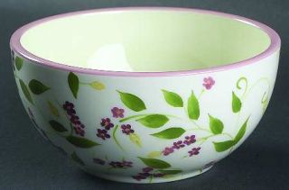 Paula Deen Peony Patch Soup/Cereal Bowl, Fine China Dinnerware   Pink/Yellow Flo