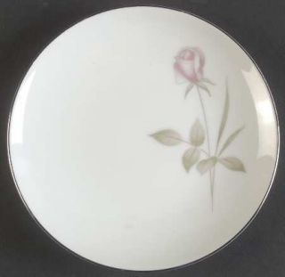 Mikasa Roxane Bread & Butter Plate, Fine China Dinnerware   Pink Rose,Gray/Green
