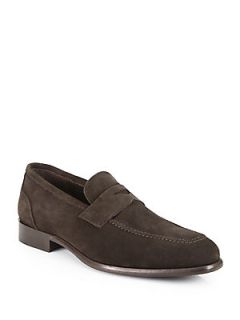  Collection Suede Apron Loafers   Brown