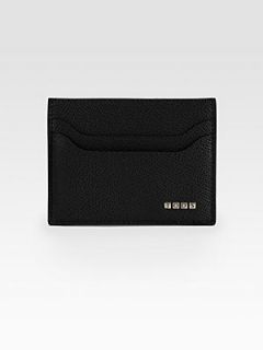 Tods Textured Leather Credit Card Holder   Black