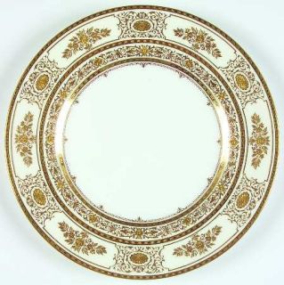 Minton Argyle Ivory Dinner Plate, Fine China Dinnerware   Gold Encrusted Floral