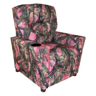 Dozydotes Kid Recliner with Cup Holder   Camouflage Pink   True Timber Fabric  