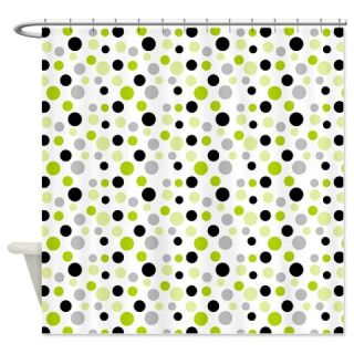  Black Lime and White Dots Shower Curtain  Use code FREECART at Checkout