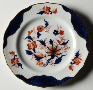 Taste Setter Royal Dahlia Salad Plate, Fine China Dinnerware   Rust Flowers, Blu