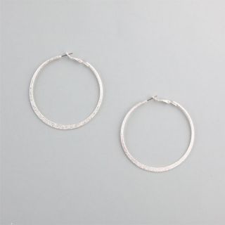 Diamond Dust Hoop Earrings Silver One Size For Women 230557140