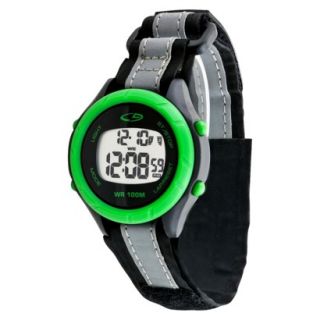 Mens C9 by Champion Reflective Nylon Fastwrap Digital Watch   Black/Green
