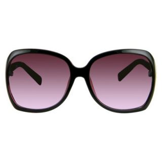 Womens Sunglasses Square with Metal Detail   Black