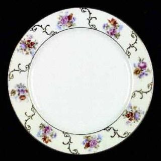 Thomas Pasadena Dinner Plate, Fine China Dinnerware   White, Floral Groups Gold