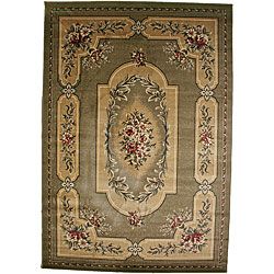 Alish Sage Green Area Rug (53 X 77) (OlefinPile Height 0.4 inchesStyle TransitionalPrimary color GreenSecondary colors Red, beigePattern FloralTip We recommend the use of a non skid pad to keep the rug in place on smooth surfaces.All rug sizes are a