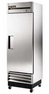 True 27 Reach In Refrigerator   1 Left Hinged Solid Door, Shallow, Stainless/Aluminum