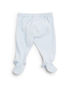 Infants Footed Velvet Pants   Ivory Blue