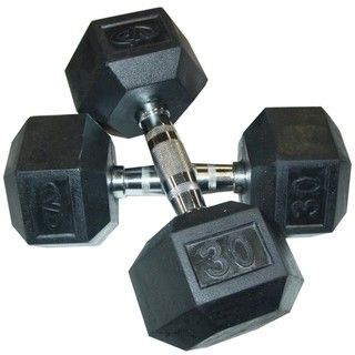 Valor Fitness Rh 30 30lb Rubber Hex Dumbbell (pair)