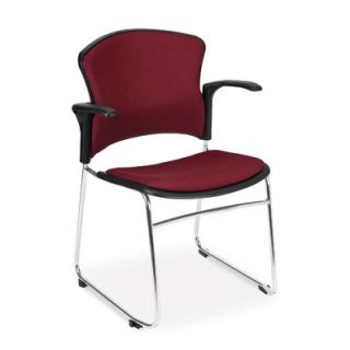 OFM MultiUse Office Stacking Chair 310 F, 310 FA Seat Color Wine, Arms With