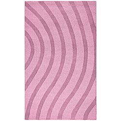 Hand tufted Wool Purple Waves Rug (5 X 8) (PurplePattern StripeMeasures 0.5 inch thickTip We recommend the use of a non skid pad to keep the rug in place on smooth surfaces.All rug sizes are approximate. Due to the difference of monitor colors, some rug