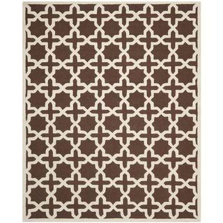 Contemporary Safavieh Handmade Cambridge Moroccan Dark Brown Wool Rug (9 X 12)