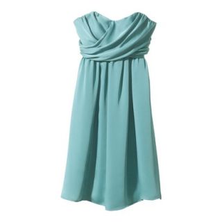 TEVOLIO Womens Plus Size Satin Strapless Dress   Blue Ocean   18W