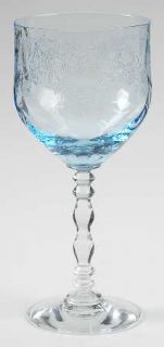 Fostoria Serenity Blue Water Goblet   Stem #6127, Etch #35,Blue