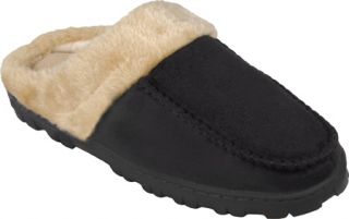 Womens Journee Collection Lug Sole Sueded Slipper   Black Slippers