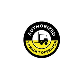 Nmc Forklift Hard Hat Emblems   2 Diameter   Authorized Forklift Operator