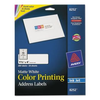 Avery Labels Inkjet Labels for Color Printing, 1 1/3 x 4, Matte White (8252)