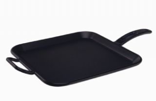 Lodge 12 in Square Cast Iron Seasoned Griddle w/ Rolled Edges & Handle