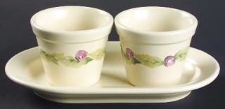 Pfaltzgraff Jamberry Herb Pots with Tray (2 Pots and 1 Tray), Fine China Dinnerw