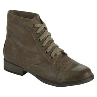 Womens Post Paris Colissa Genuine Leather Cap Toe Ankle Boots   Olive 7.5