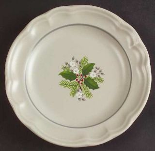 Pfaltzgraff Christmas Heirloom Salad Plate, Fine China Dinnerware   White Flower