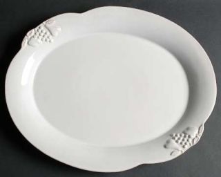 Casafina Madeira Harvest (White) 15 Oval Serving Platter, Fine China Dinnerware