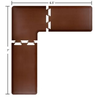 Wellness Mats L Series Puzzle Piece Collection w/ Non Slip Top & Bottom, 7.5x6.5x2 ft, Brown