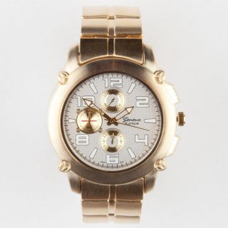 Large Round Metal Watch Gold One Size For Men 206092621