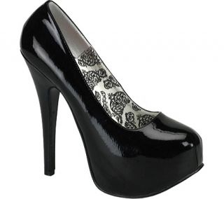 Womens Bordello Teeze 06W   Black Patent Platform Shoes