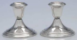 Gorham Puritan (Sterling,Plain,Hollowware) Pair of Weighted Candleholder   Sterl