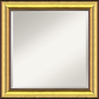 Vegas Burnished Gold 25x25 inch Square Wall Mirror (MediumSubject Framed MirrorFrame 2.75 inch Burnished gold with beaded detailImage dimensions 20 inches high x 20 inches wideOutside dimensions 24.62 inches high x 24.62 inches wide )