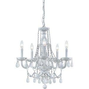 Crystorama Lighting CRY 1076 WW WH MWP Envogue Chandelier White Colored Hand Pol