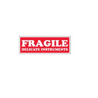 Fragile Labels   1 1/2 X4   Fragile Delicate Instruments   Red