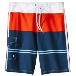 Mossimo Supply Co. Mens 11 Board Shorts   Navy/Red Stripe 38