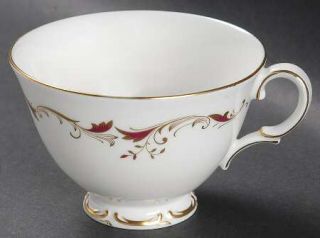 Royal Doulton Strasbourg Footed Cup, Fine China Dinnerware   Bone, Maroon/Gold S