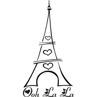 Ooh La Eiffel Tower Vinyl Wall Art Quote (MediumSubject OtherMatte Black vinylImage dimensions 40 inches high x 21 inches wideThese beautiful vinyl letters have the look of perfectly painted words right on your wall. There isnt a background included; j