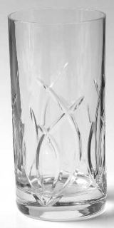 Royal Doulton Symphony Highball Glass   Clear, Cut, Vertical Crossed Lines