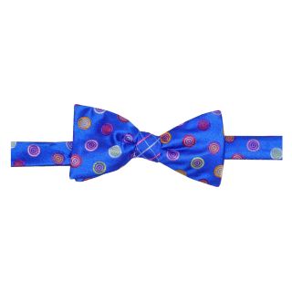 Stafford Pre Tied Contrast Knot Silk Bow Tie, Blue, Mens