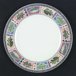 Mikasa NatureS Canvas Dinner Plate, Fine China Dinnerware   Purple,Yellow&Cobal