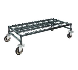 Focus 24 in Green Epoxy Mobile Dunnage Rack w/ Wire Mat, 24 in Deep