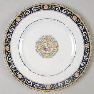 Wedgwood Runnymede Blue Luncheon Plate, Fine China Dinnerware   Dark Blue Band,P