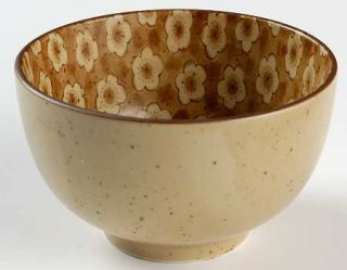 Sousaku (Japan) Sound Collection Rice Bowl, Fine China Dinnerware   Brown & Crea