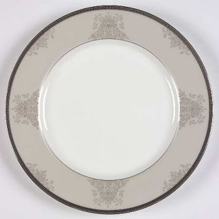 Mikasa Floral Elegance Platinum Dinner Plate, Fine China Dinnerware   Taupe Flor